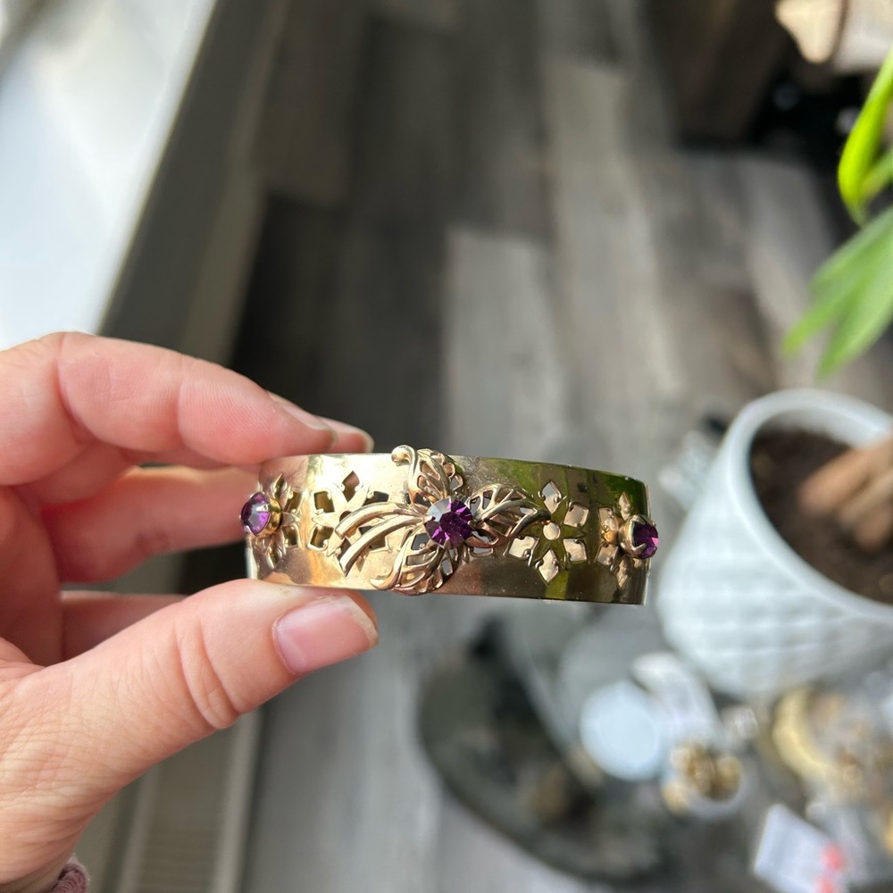 EDWARDIAN Elegant Gold AMETHYST Bracelet with Purple Accents 💜